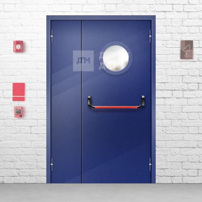 Противопожарная дверь ДПМ-02 EI-15 остекленная полуторная без порога